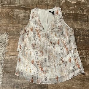EUC WHBM Sz M flowy layers shimmery top.